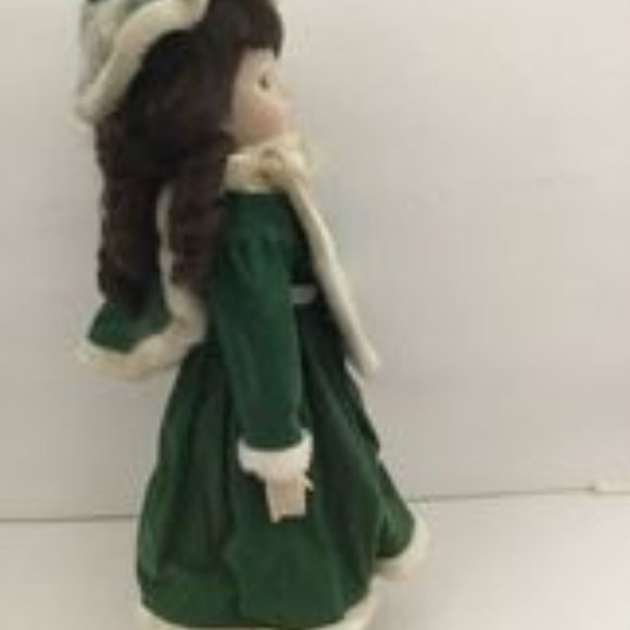 porcelain doll with green velvet dress Victorian style porcelain doll w/ green velvet dress Classic Treasures Isabella